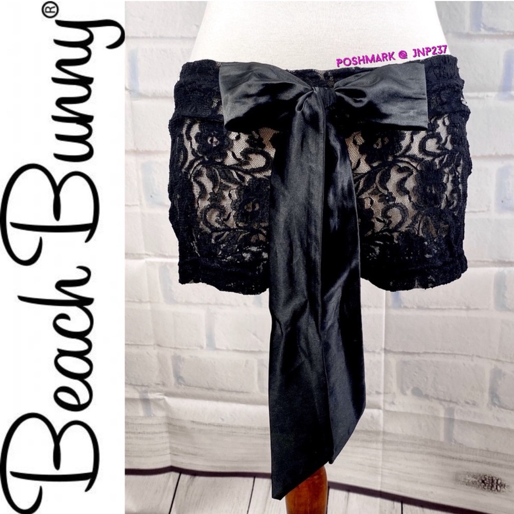 { Beach Bunny } Black “Lacie Bunny Booty” Shorts